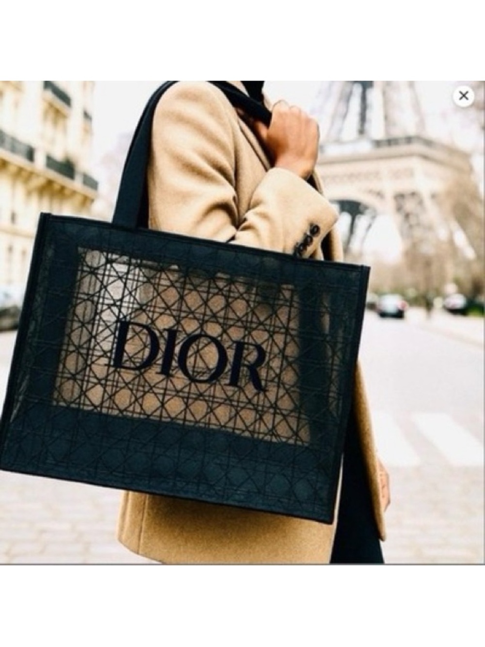 Dior Black Mesh Tote NIB - Picture 4 of 5